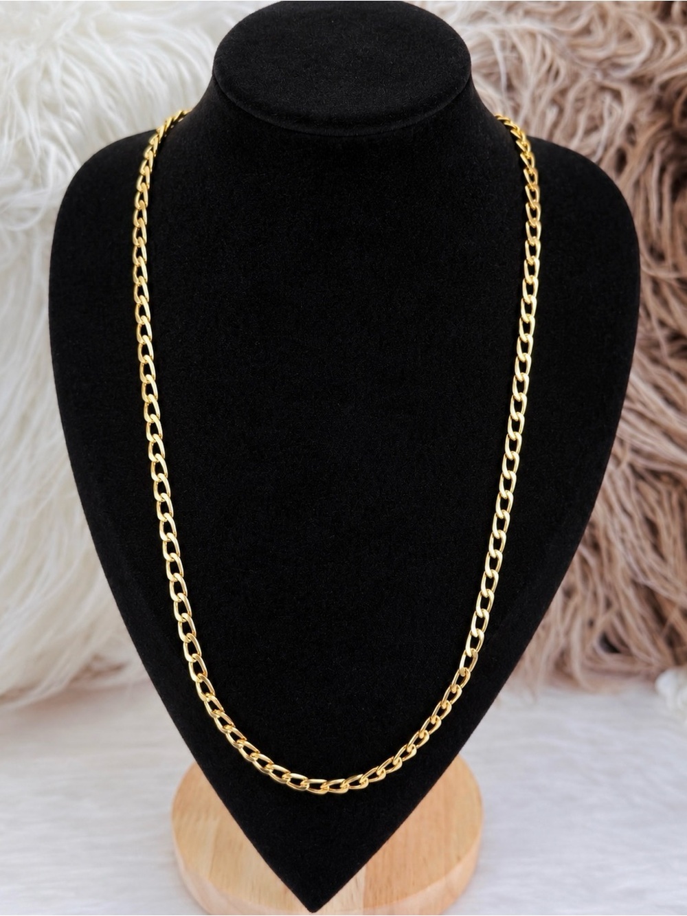 Vintage Christian Dior Germany Gold Tone Figaro Chain Necklace Signed 24”